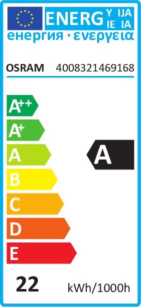 Label énergétique Osram Tube fluorescent (2GX13, 18 W, 1350 lm, 1 x, A)