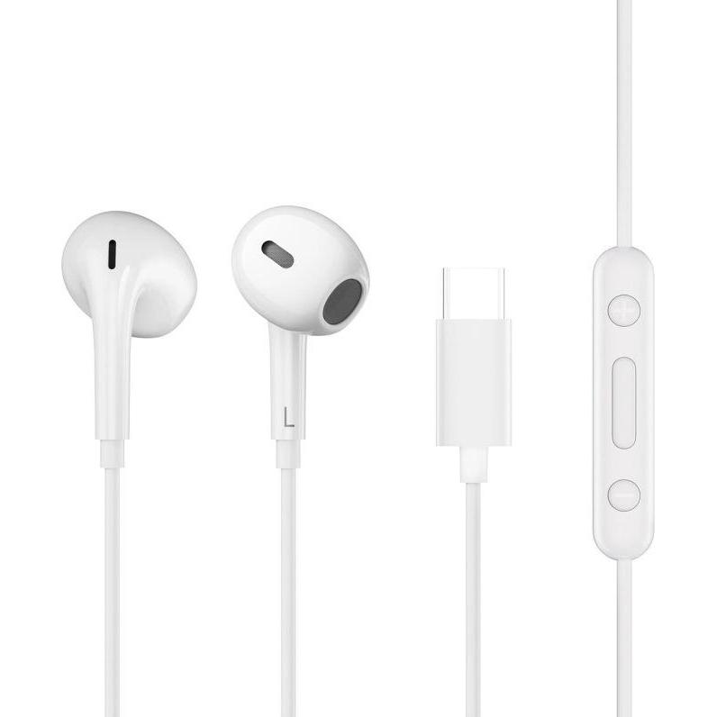 QCY LH1 Kabelgebundener In-Ear-Kopfhörer mit Fernbedienung und Mikrofon, 1,15 m – Weiss (Cablato), Cuffie, Bianco