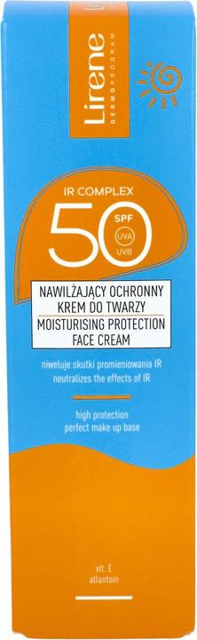 Actual product image Lirene Sun Moisturising Protective Face Cream Spf50 40Ml (Sun cream face, SPF 50, 40 ml)
