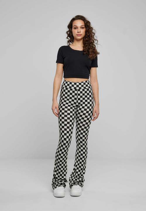 Actual product image Urban Classics Ladies Checked Boot Cut Leggings (M)