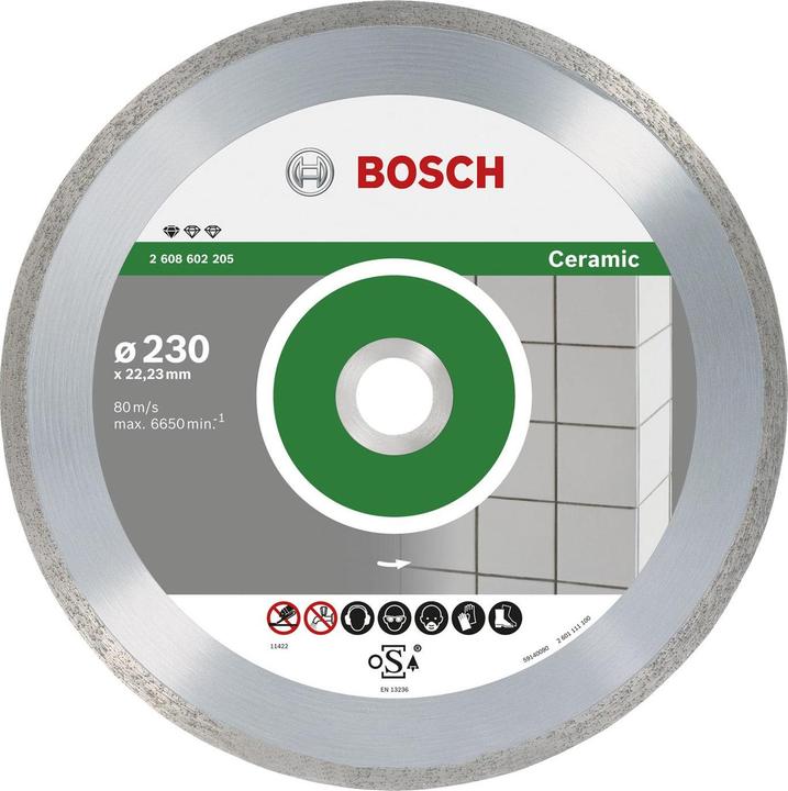 Produktbild Bosch Professional Zubehör Diamanttrennscheibe Standard for Ceramic, 230 x 22,23 x 1,6 x 7 mm, 10er-Pack