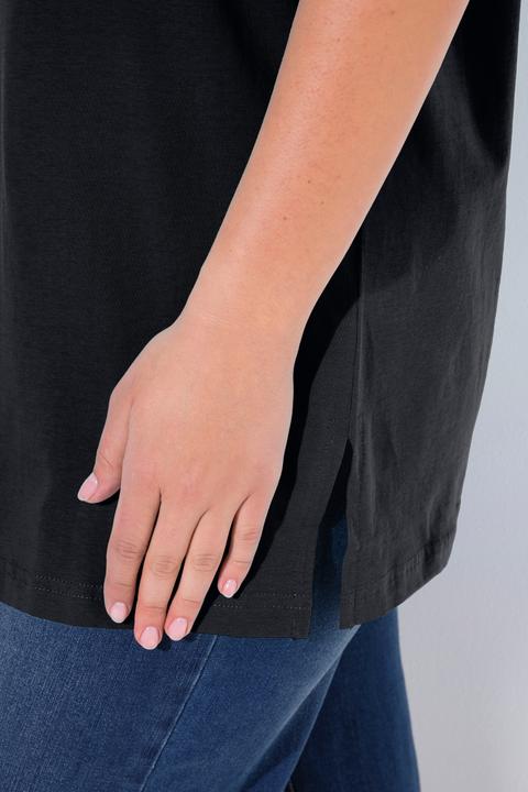 Actual product image Ulla Popken Basic V-Neck Relaxed Fit Short Sleeve Tee (42, 44)