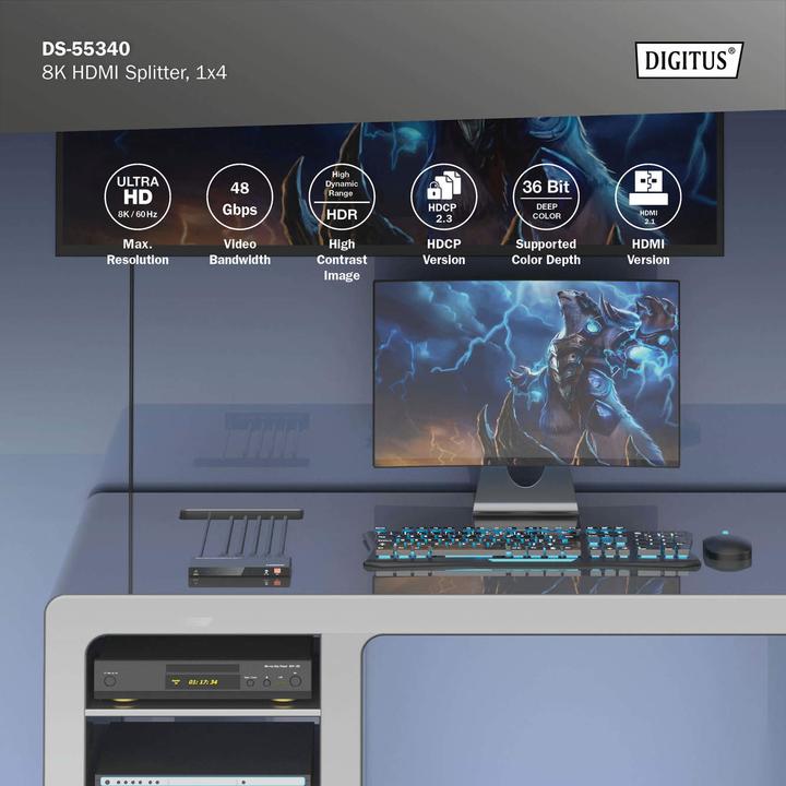 Produktbild Digitus 8K HDMI Splitter, 1x4