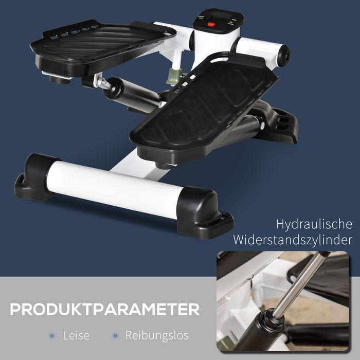 Immagine prodotto Swisshandel24 Mini stepper mini bike fitness cyclette schermo LCD con due grandi pedali metallo ABS bianco