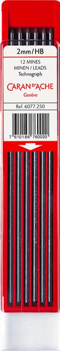 Actual product image Caran d'Ache Technograph Minen (12 Piece, Black, 2 mm)