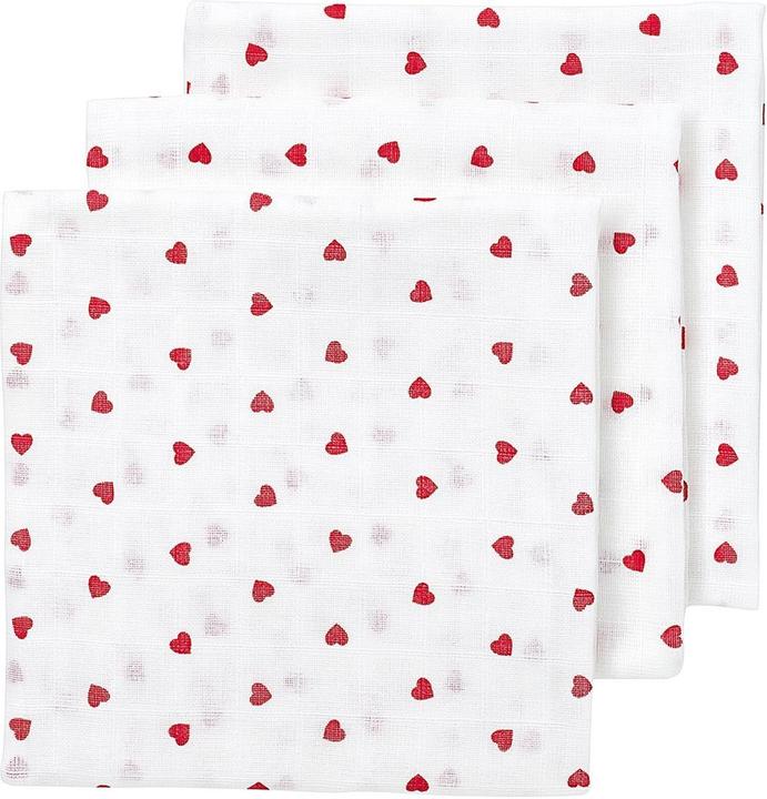 Meyco Sweet Heart mouchoirs en mousseline - pack de 3 (70 cm, 70 cm)