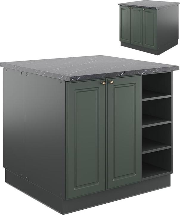 Anthrazit, Grün-Gold Landhaus