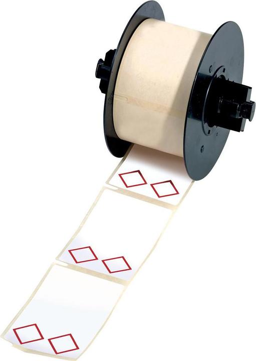 Actual product image Brady MNK-CLP-75x110-L2-B7610-0.3, paper, white, matt, 75.00 x 110.00 mm, layout L2 (2 red diamonds) (7.50 cm)