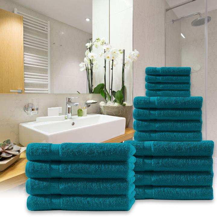 Produktbild Casativo Handtuchset 24-teilig, je 8 Gäste-, Hand- und Duschtücher (100 x 50 cm, 140 x 70 cm, 50 x 30 cm)