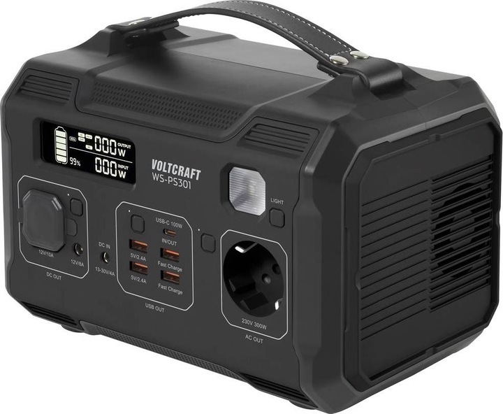 Produktbild Voltcraft WS-PS301 Powerstation 25500 mAh Fast Charge Nickel-Mangan-Cobalt Schwarz (matt) Outdoor, LED Tasche (276 Wh, 3.80 kg)