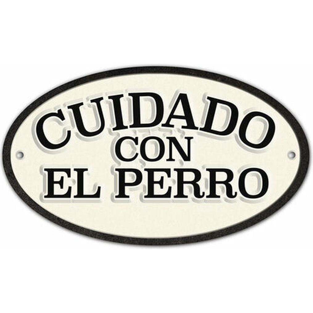 Magnet & Steel Schild Cuidado con el Perro 16,3 x 9,5 cm (Cane), Collare + Guinzaglio