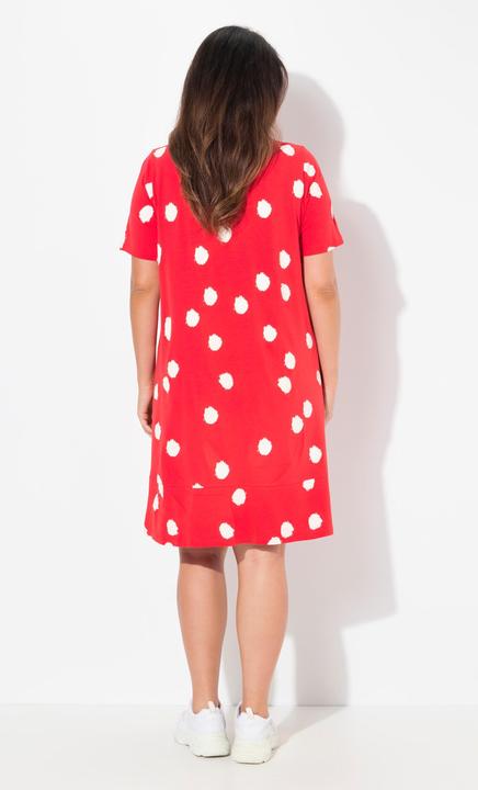 Immagine prodotto Ulla Popken Abito midi dal taglio svasato con pallini, tasche, scollo a girocollo e mezze maniche (42, 44)