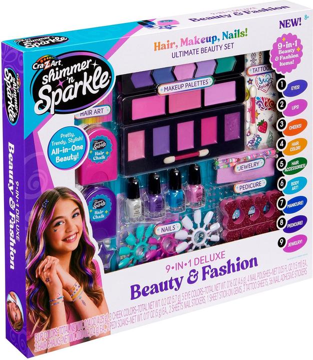 Actual product image Cra-z-art Shimmer n Sparkle - 9 in 1 Deluxe Beauty and Fashion (65699)