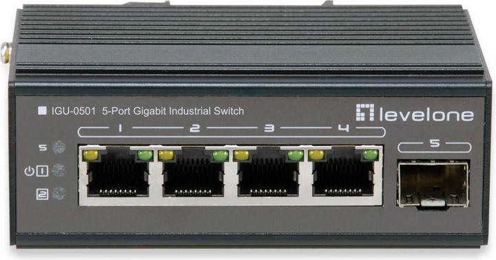 Productafbeelding LevelOne Schakelaar 5Port Gigabit PoE DIN-Rail,-30°C tot 65°C (5 ports)