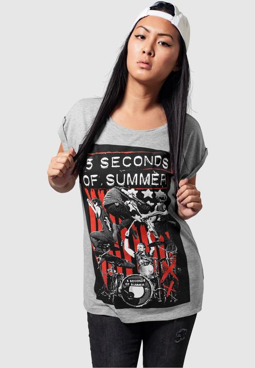 Produktbild Merchcode Ladies Five Seconds of Summer Longprint Tee (XS)