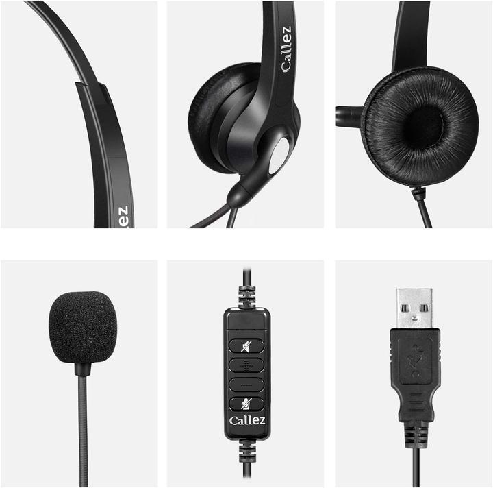 Actual product image Callez USB Headset with Microphone (Black) (Cable, USB-A, Skype)
