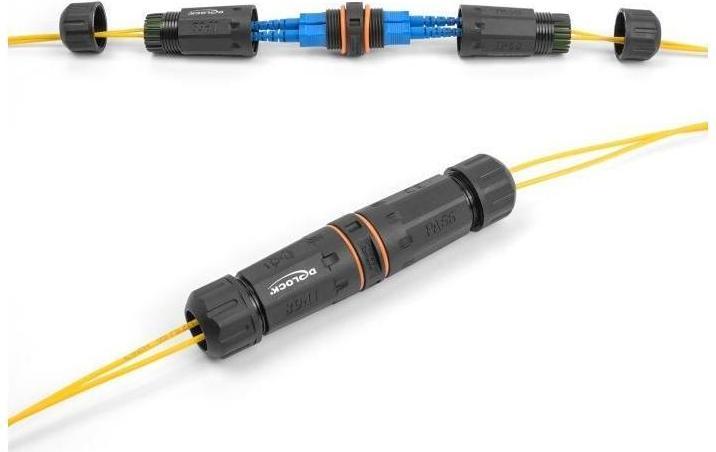 Actual product image Delock Fibre optic cable connector SC Duplex socket to SC Duplex socket (Network coupling)