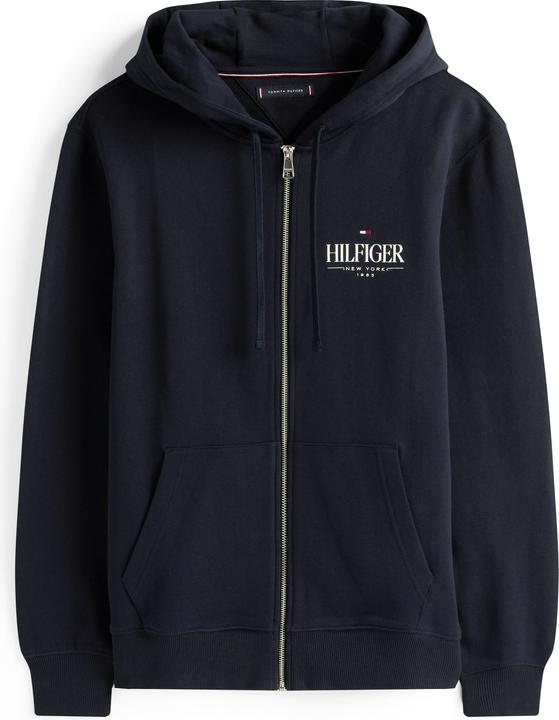 Image du produit Tommy Hilfiger Sweat à capuche avec fermeture éclair en coton empilé (XS)