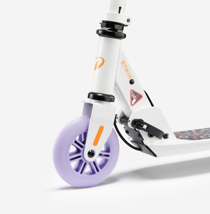Actual product image Oxelo Scooter Pedal scooter kids with brake - Play 5 white/purple
