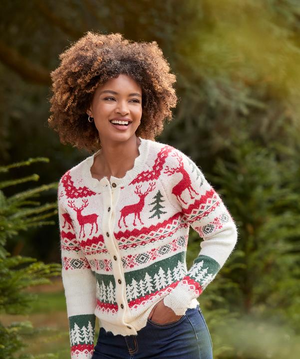 Produktbild Joe Browns Scalloped Fair Isle Knitted Cardigan (40)