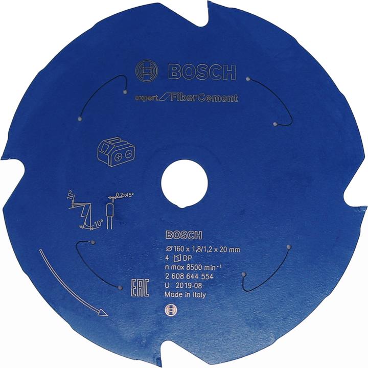 Image du produit Bosch Professional Zubehör Lame de scie circulaire Expert for Fibre Cement, 160 x 1,8/1,2 x 20, 4 dents