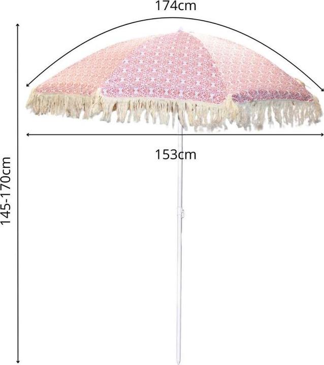 Immagine prodotto ProGarden Parasol Plażowo Ogrodowy Z Frędzlami 174cm Czerwony