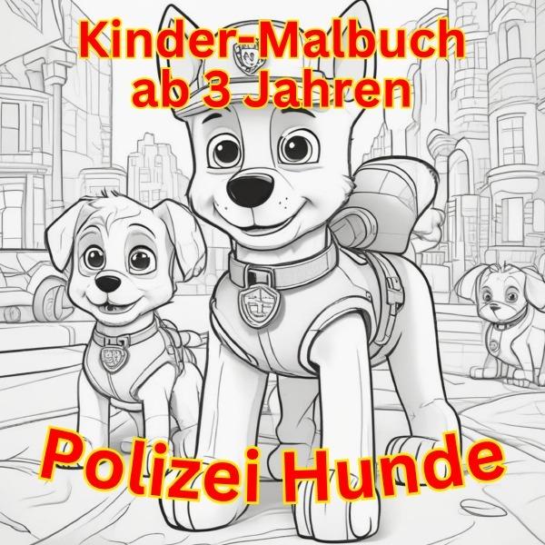 Produktbild Kinder Malbuch ab 3 Jahren - Polizei Hunde