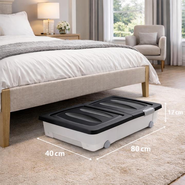 Produktbild Mojawo Rollerbox Unterbettbox auf Rollen mit Deckel 80 x 40 x 17 cm (40 cm)