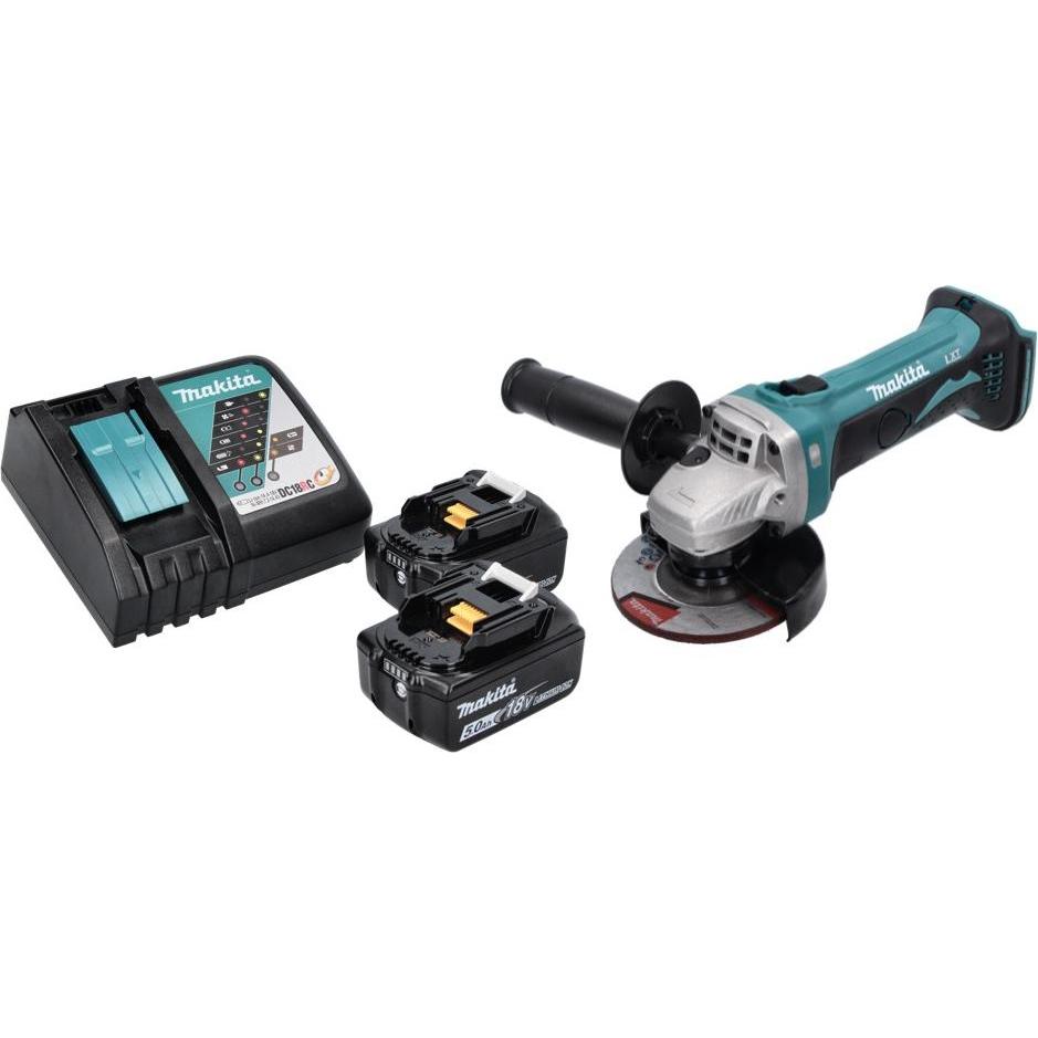 Thumbnail - Makita, Winkelschleifer, DGA 452 RT Akku Winkelschleifer 18 V 115 mm + 2x Akku 5,0 Ah + Ladegerät (115 mm)