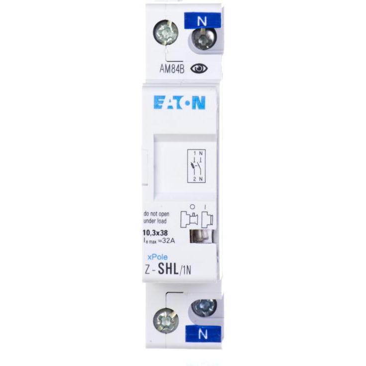 Eaton Zylindrischer Sicherungslasttrennschalter 1+N 10x38mm Z-SHL, Taster + Schalter