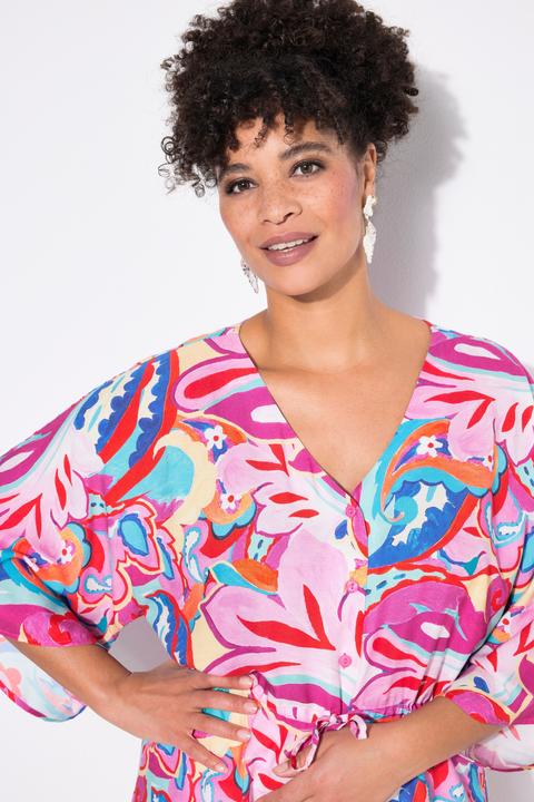 Produktbild Miamoda Kimonobluse, A-Linie, Alloverdruck, Taillen-Tunnelzug (50, 52)