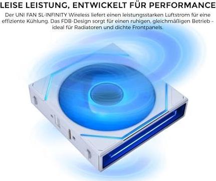 Produktbild Lian-Li UNI FAN SL-INF Wireless Lüfter, ARGB, PWM - 140mm, weiss (140 mm, 1x)