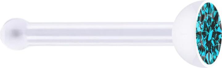 Immagine prodotto Star Piercing Borchia da naso dritta trasparente con cristallo color acqua (Materiale sintetico, senza ottone)
