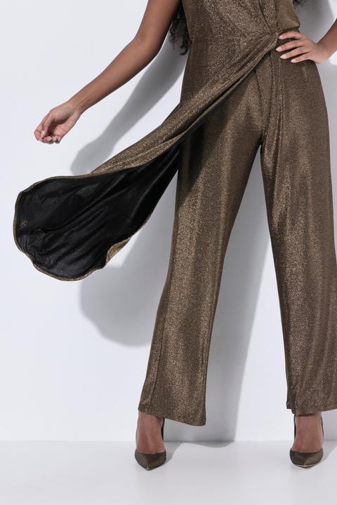 Image du produit Ulla Popken Combinaison sans manches scintillante, décolleté en V et jambe large (60)