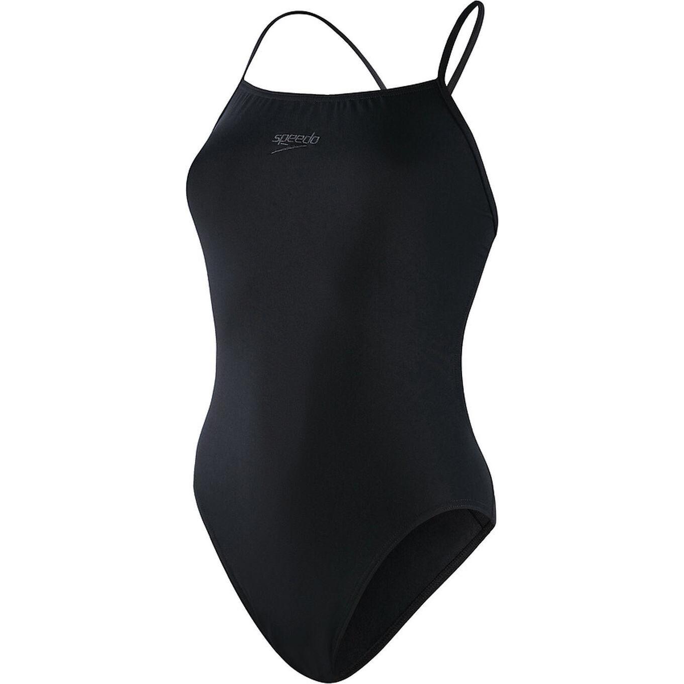 Speedo, Damen, Badeanzug, Endurance+ Thinstrap 1PC, Schwarz, (XXL)
