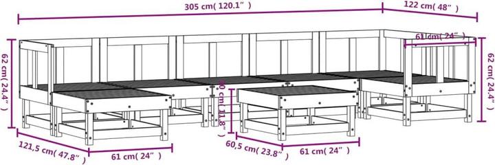 Immagine prodotto VidaXL 8-tlg. Garten-Lounge-Set Kiefernholz Imprägniert,Material