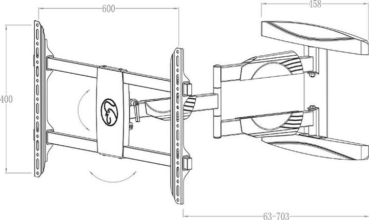 Actual product image Hagor BrackIT L - Mounting kit (wall mount) for LCD display - lockable - S (Wall, 55", 30 kg)