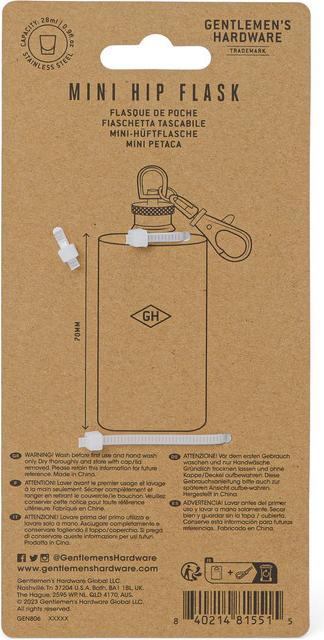 Actual product image Gentlemen's Hardware Mini hip flask key ring
