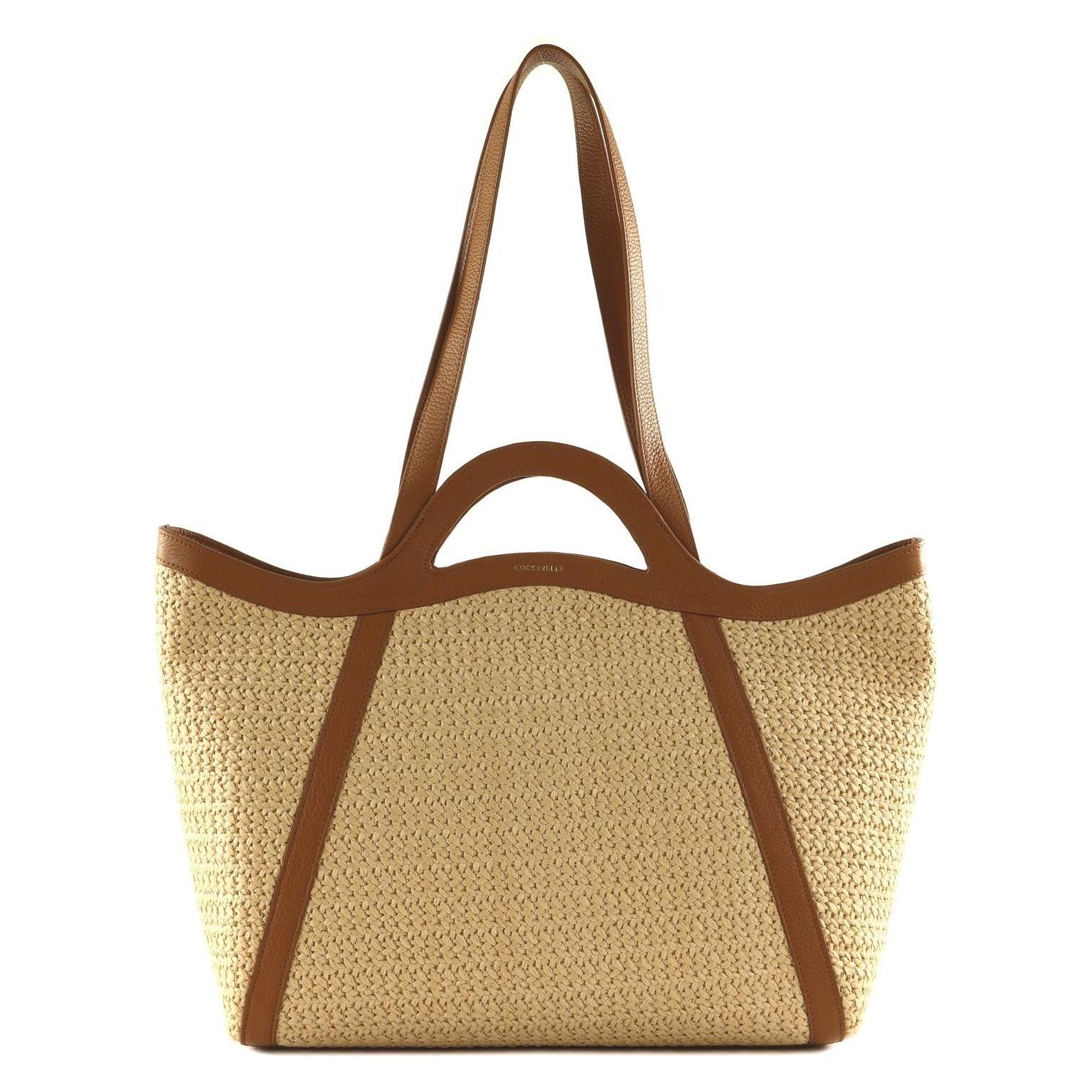 Coccinelle, Damen, Tasche, Amalia Crochet Straw Handbag, Beige