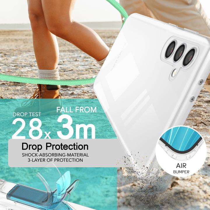 Actual product image Nalia Clear hybrid case with chain to hang around the neck