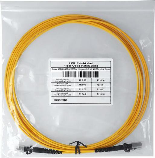 Produktbild BlueOptics Duplex LWL Patchkabel MTRJ-MTRJ Singlemode 3 Meter