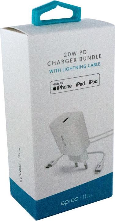 Produktbild Epico Schnellladegerät + USB-C-Kabel an Lightnig (20 W)