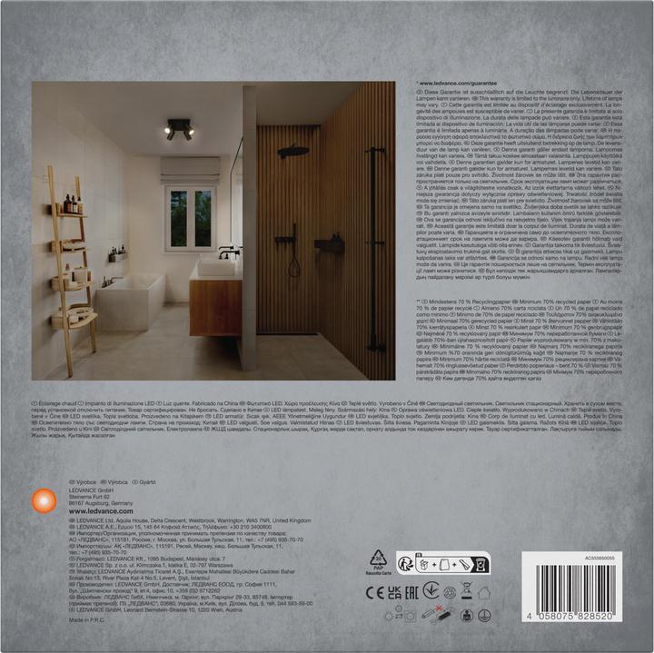 Actual product image Ledvance LED SPOT OCTAGON BLACK Plate 4x3.4W 927 DIM (920 lm, GU10)