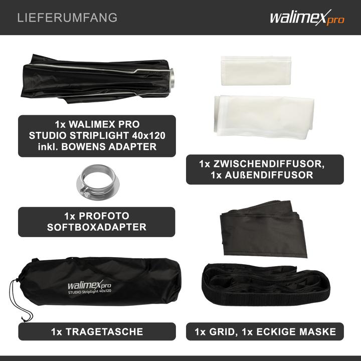 Actual product image Walimex pro Studio Striplight 40x120 Profoto (Soft boxes)