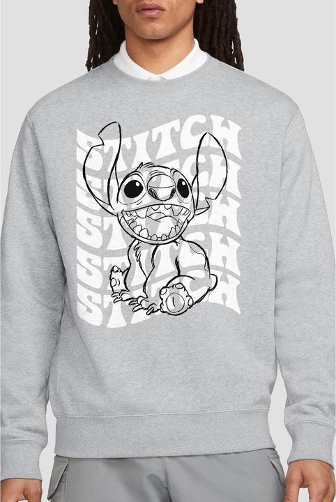 Actual product image Lilo & Stitch Unisex Adult Sketch Name Repeat Sweatshirt (XL)