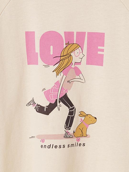 Actual product image Vertbaudet Girls' shirt with print and recycled cotton (92)