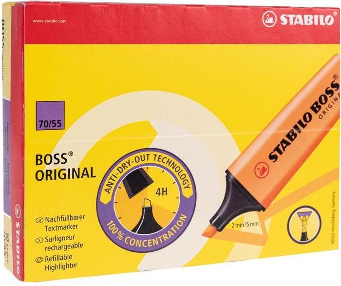 Produktbild STABILO Leuchtmarker Boss Original 10 Stück, Lavendel (Lavendel, 5 mm, 10 x)