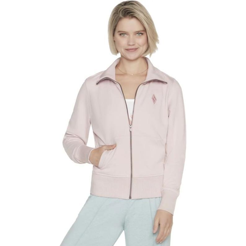 Skechers, Donne, Felpa + Maglione, The Hoodless Hoodie Diamond Jacket Pink, Pink, (M)