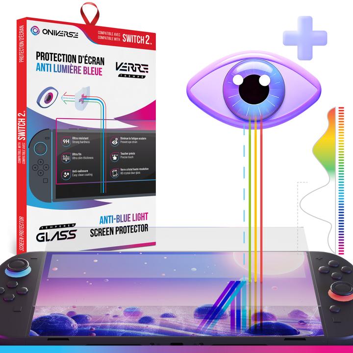 Produktbild Oniverse Switch 2™ Schutzfolie mit Blaulichtfilter - Gaming-Zubehör (Switch)