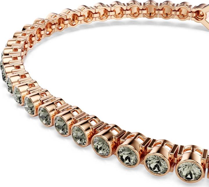 Actual product image Swarovski Imber Emily Tennis Armband Rundschliff Schwarz Roségold Legierungsschicht (18.50 cm, Swarovski Metal)